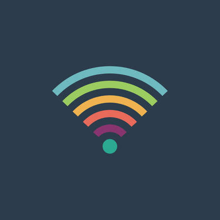 Wireless Network. Colorful vector icon. Simple retro color modern illustration pictogram. のイラスト素材