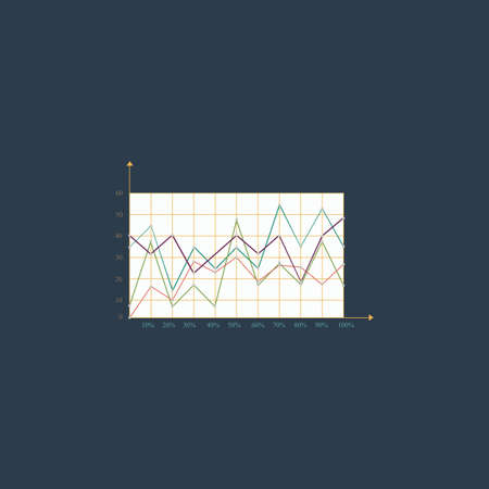 Chart Icon. Colorful vector icon. Simple retro color modern illustration pictogram. のイラスト素材
