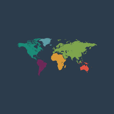 Map of the world. Colorful vector icon. Simple retro color modern illustration pictogram. のイラスト素材