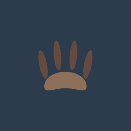 Animal footprint. Colorful vector icon. Simple retro color modern illustration pictogram. のイラスト素材