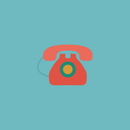 Office telephone. Colorful vector icon. Simple retro color modern illustration pictogram. のイラスト素材