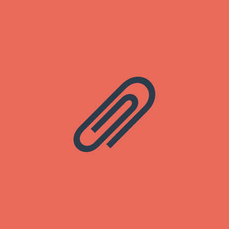 Paper clip. Colorful vector icon. Simple retro color modern illustration pictogram. のイラスト素材