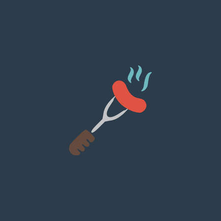 Sausage. Colorful vector icon. Simple retro color modern illustration pictogram. のイラスト素材