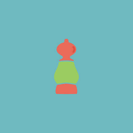 Chess pawn. Colorful vector icon. Simple retro color modern illustration pictogram.のイラスト素材