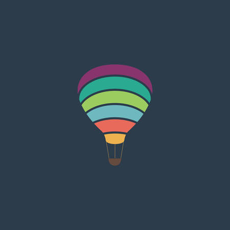 Sky balloon. Colorful vector icon. Simple retro color modern illustration pictogram. のイラスト素材