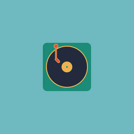 Turntable dj. Colorful vector icon. Simple retro color modern illustration pictogram. Collection concept symbol for infographic project and logoのイラスト素材