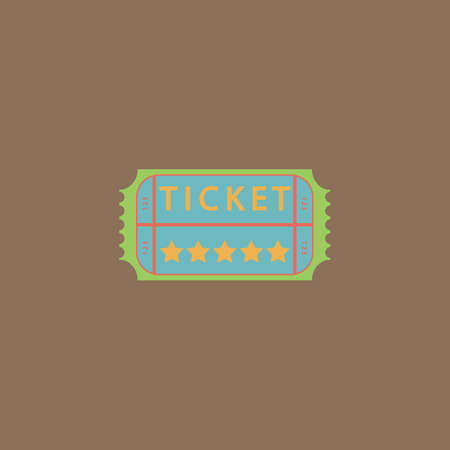 Vintage Ticket. Colorful vector icon. Simple retro color modern illustration pictogram. Collection concept symbol for infographic project and logoのイラスト素材