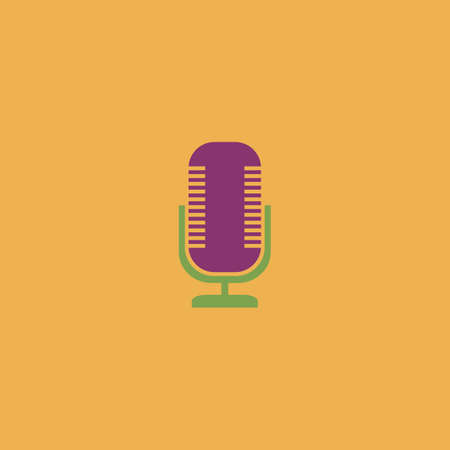 Microphone. Colorful vector icon. Simple retro color modern illustration pictogram. Collection concept symbol for infographic project and logoのイラスト素材