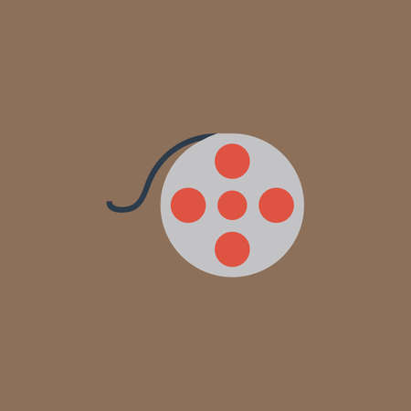 Film reel. Colorful vector icon. Simple retro color modern illustration pictogram. Collection concept symbol for infographic project and logoのイラスト素材
