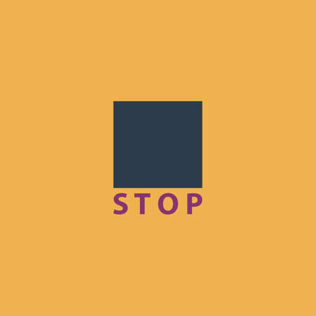 Stop button. Colorful vector icon. Simple retro color modern illustration pictogram. Collection concept symbol for infographic project and logoのイラスト素材