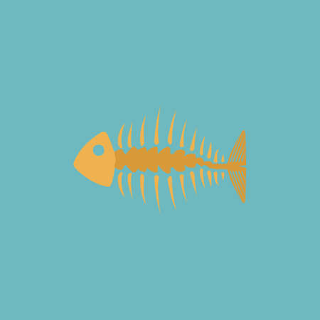 Fishbone. Colorful vector icon. Simple retro color modern illustration pictogram. Collection concept symbol for infographic project and logoのイラスト素材