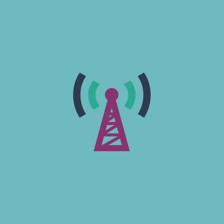 Transmitter. Colorful vector icon. Simple retro color modern illustration pictogram. Collection concept symbol for infographic project and logoのイラスト素材