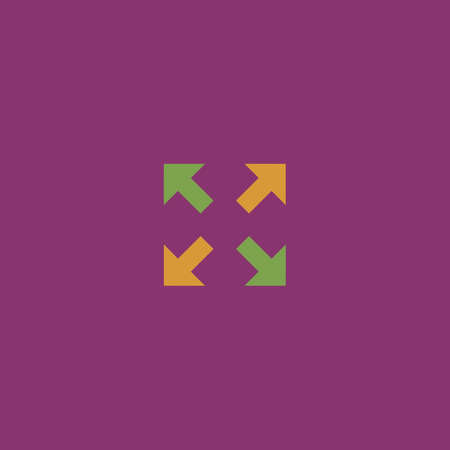 Arrows in four directions. Colorful vector icon. Simple retro color modern illustration pictogram....