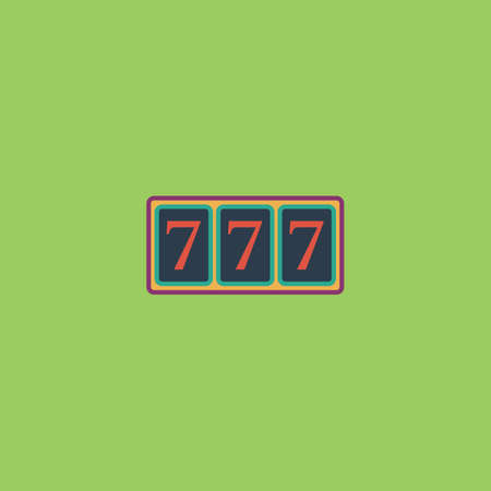 Fortune 777. Colorful vector icon. Simple retro color modern illustration pictogram. Collection concept symbol for infographic project and logoのイラスト素材