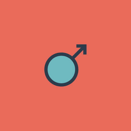 Male sex icon. Colorful vector icon. Simple retro color modern illustration pictogram. Collection concept symbol for infographic project and logoのイラスト素材