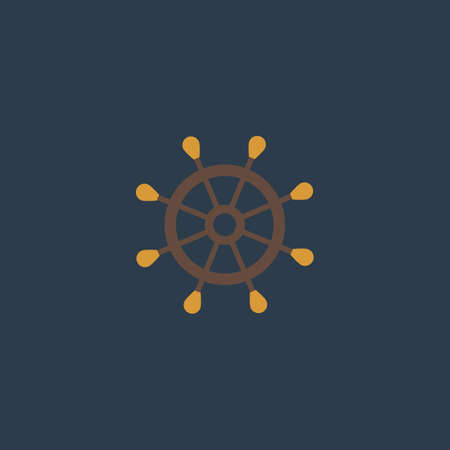 Simple rudder. Colorful vector icon. Simple retro color modern illustration pictogram. Collection concept symbol for infographic project and logoのイラスト素材