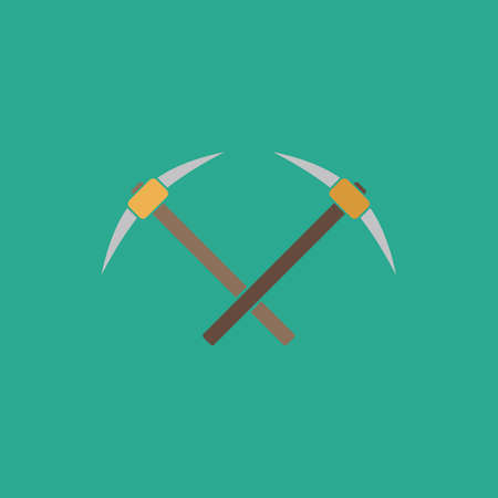 Crossed powered icebreaker. Colorful vector icon. Simple retro color modern illustration pictogram....
