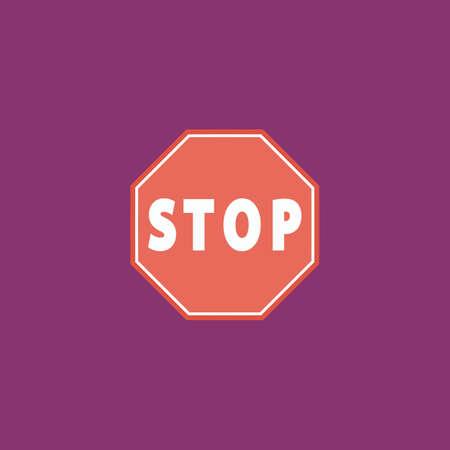 Stop. Colorful vector icon. Simple retro color modern illustration pictogram. Collection concept...