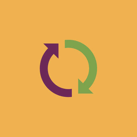 Refresh reload rotation loop sign. Colorful vector icon. Simple retro color modern illustration pictogram. Collection concept symbol for infographic projectのイラスト素材