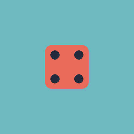 One dices - side with 4. Colorful vector icon. Simple retro color modern illustration pictogram. Collection concept symbol for infographic projectのイラスト素材