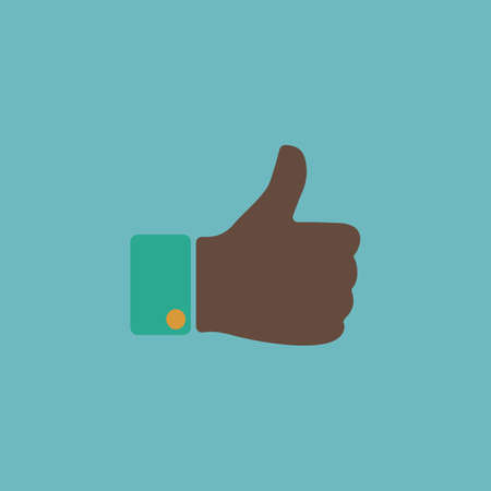 LIKE - hand. Colorful vector icon. Simple retro color modern illustration pictogram. Collection concept symbol for infographic projectのイラスト素材