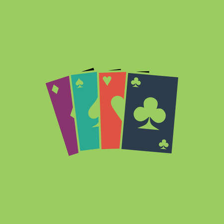 Game cards. Colorful vector icon. Simple retro color modern illustration pictogram. Collection concept symbol for infographic projectのイラスト素材