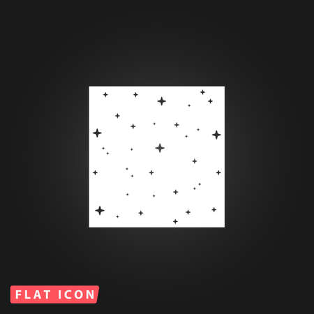 Made with stars in square. White flat simple vector icon on black backgroundのイラスト素材