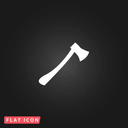The ax. White flat simple vector icon on black backgroundのイラスト素材