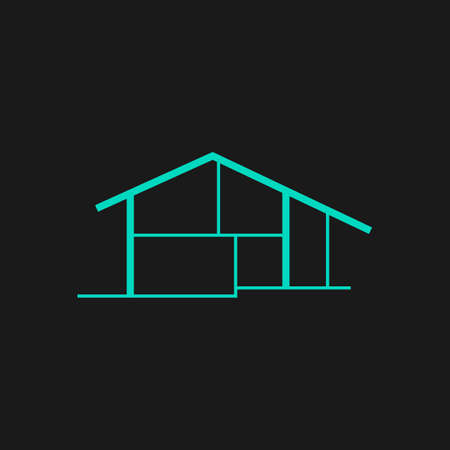 Modern house. Flat simple modern illustration pictogram. Collection concept symbol for infographic projectのイラスト素材