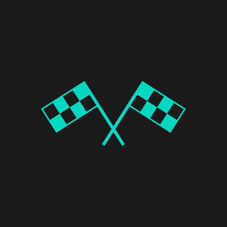 Racing flag. Flat simple modern illustration pictogram. Collection concept symbol for infographic projectのイラスト素材