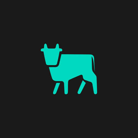 Cow. Flat simple modern illustration pictogram. Collection concept symbol for infographic projectのイラスト素材