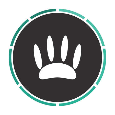 Animals footprints Simple flat white vector pictogram on black circle. Illustration iconのイラスト素材