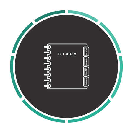 Notebook Simple Flat White Vector Pictogram On Black Circle Illustration Iconのイラスト素材 ストックフォト 写真素材のstock Foto ストックドットフォト