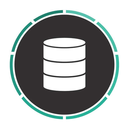 Database Simple flat white vector pictogram on black circle. Illustration iconのイラスト素材