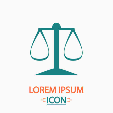 justice scale Flat icon on white background. Simple vector illustrationのイラスト素材