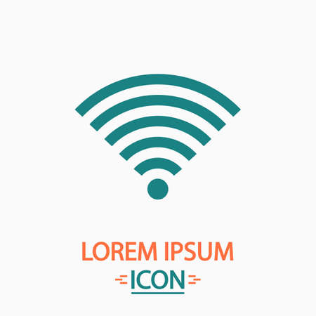 Wireless Flat icon on white background. Simple vector illustrationのイラスト素材