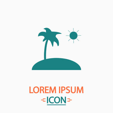 isle Flat icon on white background. Simple vector illustrationのイラスト素材