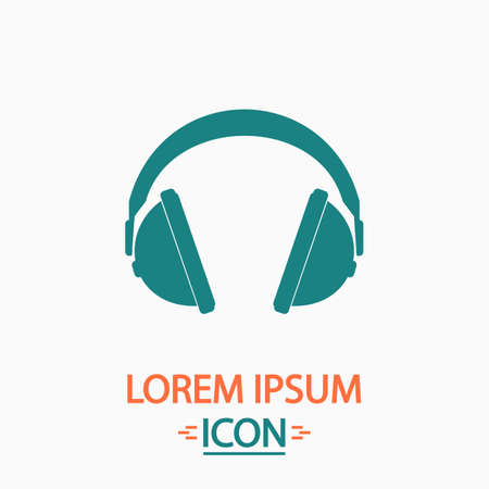 headphone Flat icon on white background. Simple vector illustrationのイラスト素材