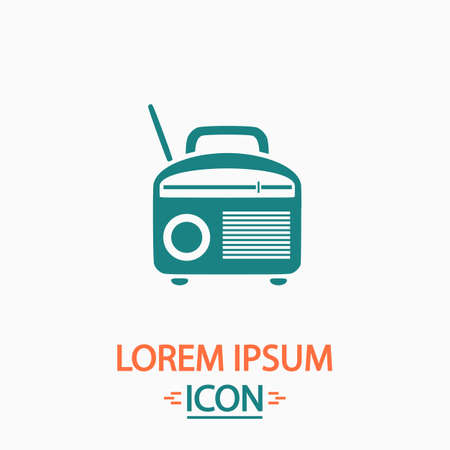 Radio Flat icon on white background. Simple vector illustrationのイラスト素材