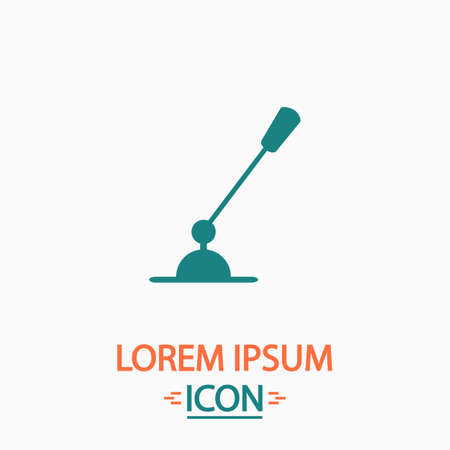 computer microphone Flat icon on white background. Simple vector illustrationのイラスト素材