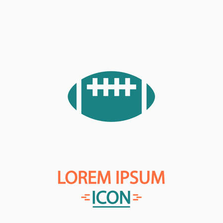 Rugby ball Flat icon on white background. Simple vector illustrationのイラスト素材