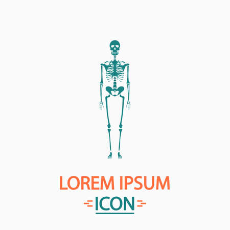 Skeleton Flat icon on white background. Simple vector illustrationのイラスト素材
