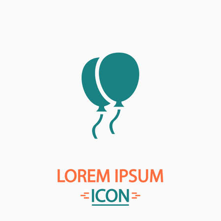 balloons Flat icon on white background. Simple vector illustrationのイラスト素材
