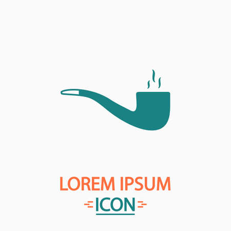 smoky pipe Flat icon on white background. Simple vector illustrationのイラスト素材