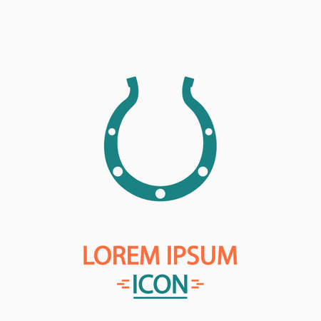 Luck Horseshoe Flat icon on white background. Simple vector illustrationのイラスト素材
