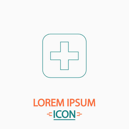 Medicine Flat thin line icon on white background. Vector pictogramのイラスト素材
