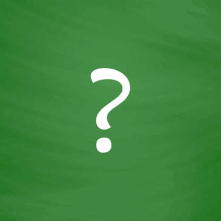 Question mark. Flat Icon. Imitation draw with white chalk on green chalkboard. Flat Pictogram and School board background. Vector illustration symbolのイラスト素材