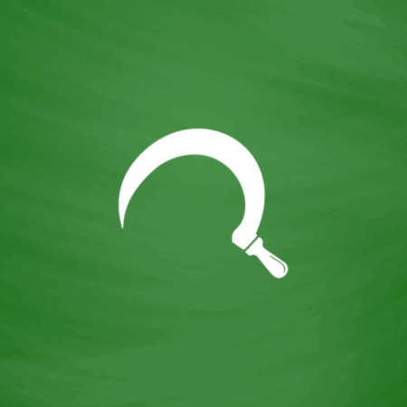 Sickles. Flat Icon. Imitation draw with white chalk on green chalkboard. Flat Pictogram and School board background. Vector illustration symbolのイラスト素材