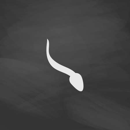 Sperm Simple vector button. Imitation draw icon with white chalk on blackboard. Flat Pictogram and School board background. Illustration symbolのイラスト素材