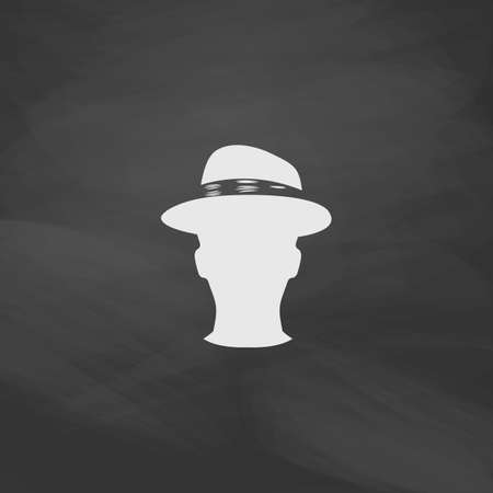 gentleman Simple vector button. Imitation draw icon with white chalk on blackboard. Flat Pictogram and School board background. Illustration symbolのイラスト素材